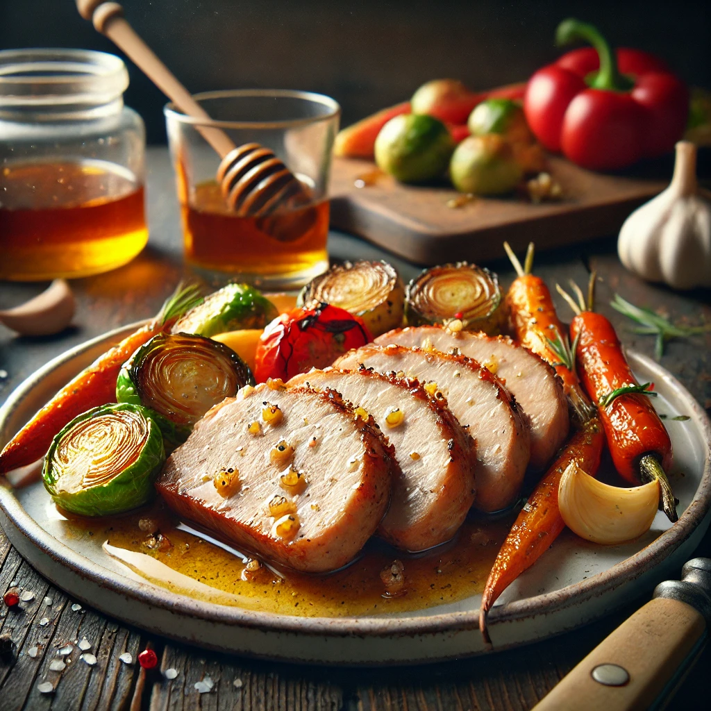 Honey Garlic Pork Tenderloin with Roasted Vegetables